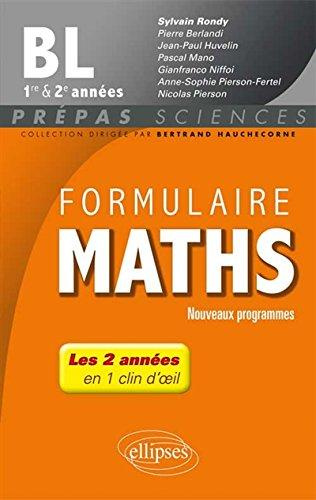 Formulaire Maths BL 1re et 2e années