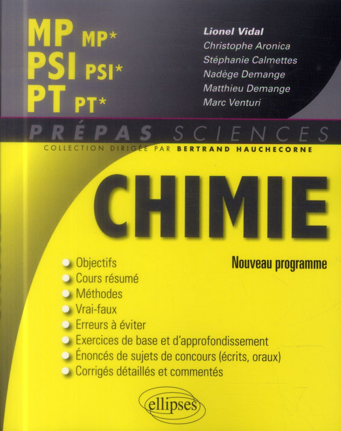 Chimie MP/MP* PSI/PSI* PT/PT*