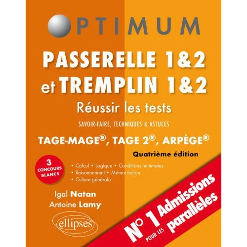 Passerelle 1&2 et Tremplin 1&2. Savoir faire, techniques et astuces ; TAGE-MAGE, TAGE 2, ARPEGE, 4e