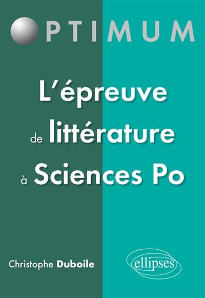 L'épreuve de littérature à Sciences Po