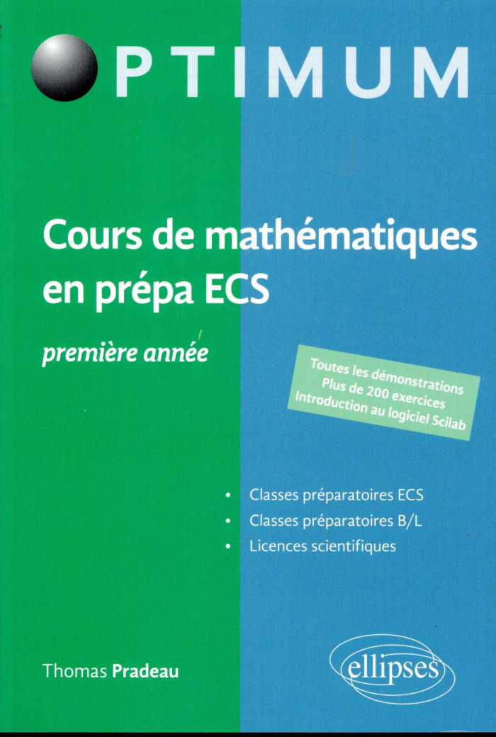 Cours de mathématiques en prépa ECS 1re année