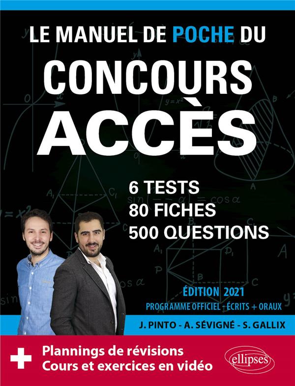 Le manuel de poche du concours ACCES. 80 fiches, 80 vidéos de cours, 6 tests, 500 questions, Edition