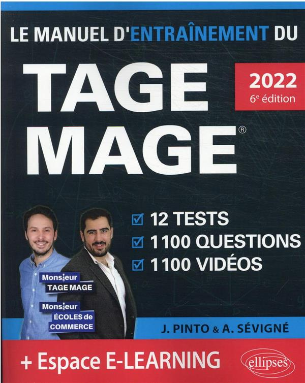 Le manuel d'entraînement du TAGE MAGE. 12 tests blancs, 1100 questions, 1100 vidéos, Edition 2022