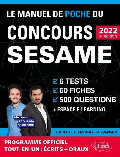 Le Manuel de Poche du concours SESAME. 6 tests, 60 fiches, 60 vidéos de cours, 500 questions, Editio