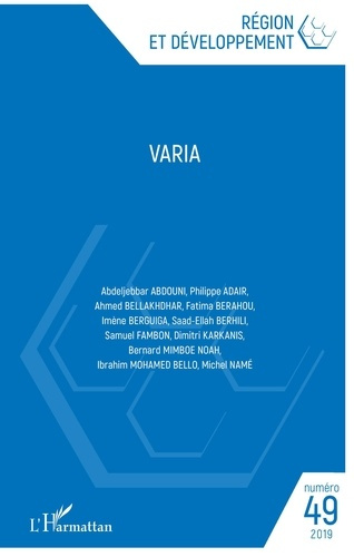 Région et Développement N° 49-2019 : Varia