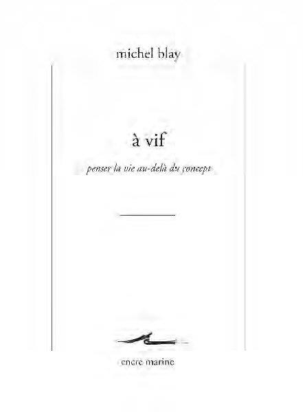 À vif. Penser la vie au-delà du concept