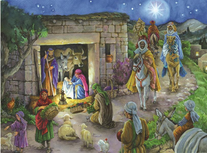Calendrier de l'avent Crêche traditionnelle