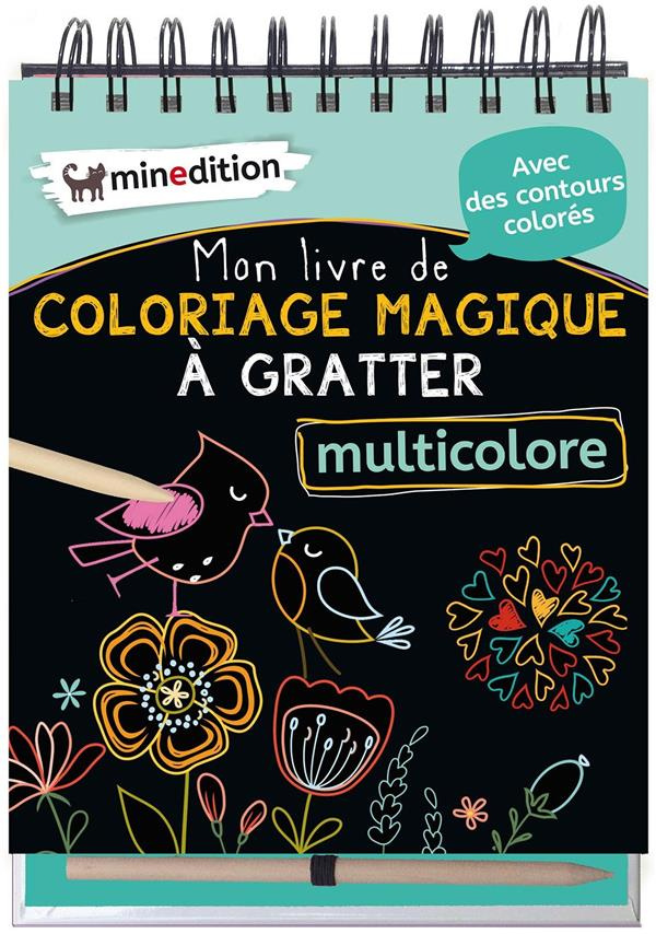 Mon livre de coloriage magique à gratter multicolore. Avec un crayon en bois