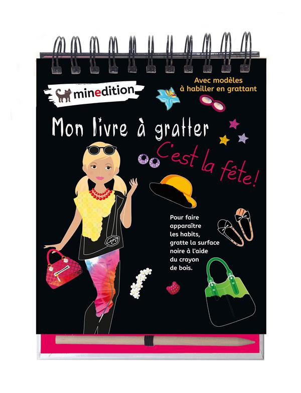 Mon livre à gratter c'est la fête ! Avec 1 crayon en bois