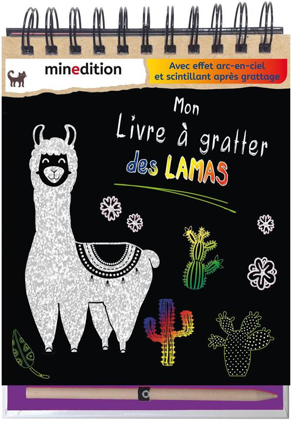 Mon livre à gratter des lamas. Avec un crayon en bois