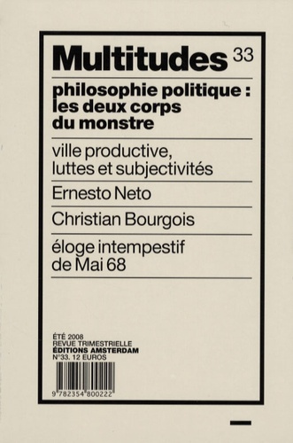 Multitudes N° 33, Eté 2008 : Philosophie politique : les deux corps du monstre