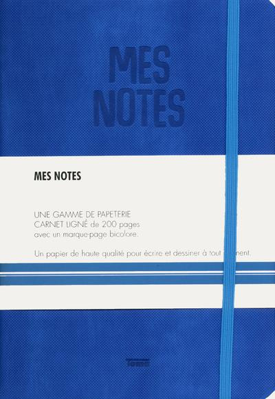 Notes cuir bleu electrique. Mes notes - Une gamme de papeterie - Carnet ligné de 200 pages avec un m