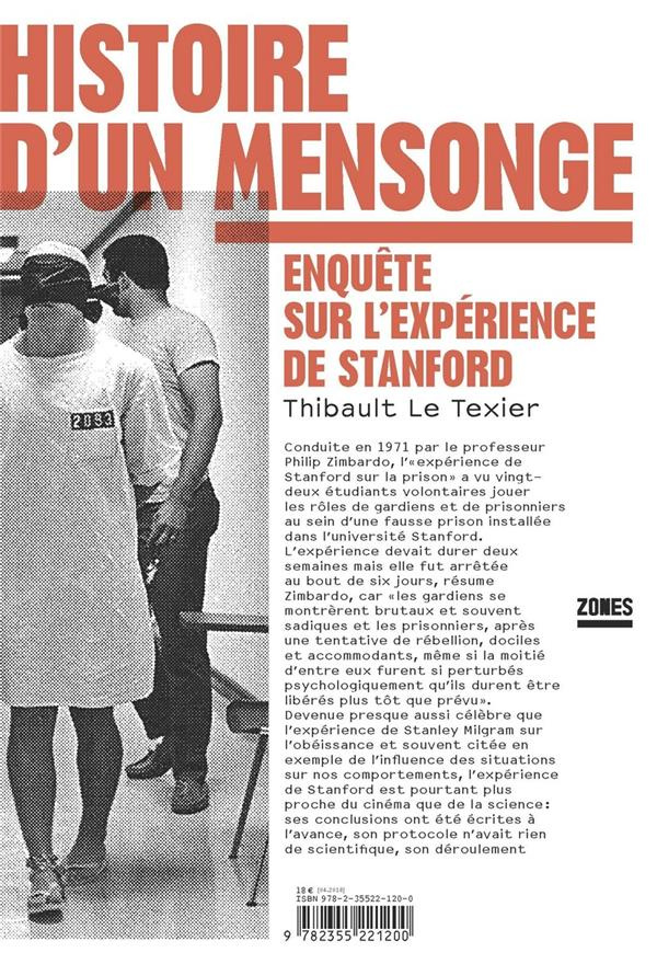 Histoire d'un mensonge. Enquête sur l'expérience de Stanford