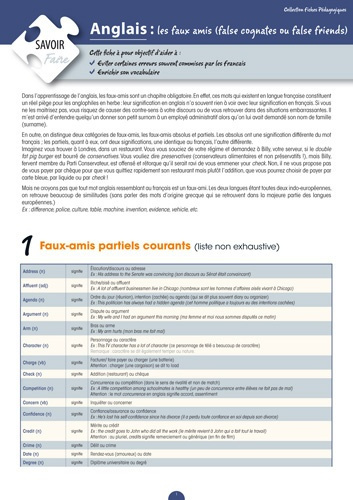Anglais : les faux amis