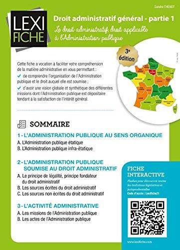 Droit administratif général partie 1. Le droit administratif, droit applicable à l'Administration pu