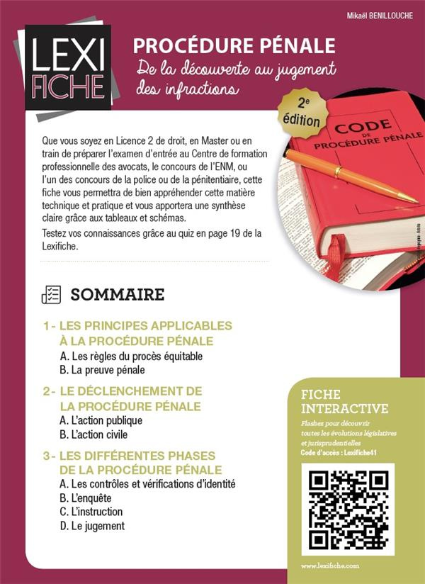 Procédure pénale. De la découverte au jugement des infractions, 2e édition