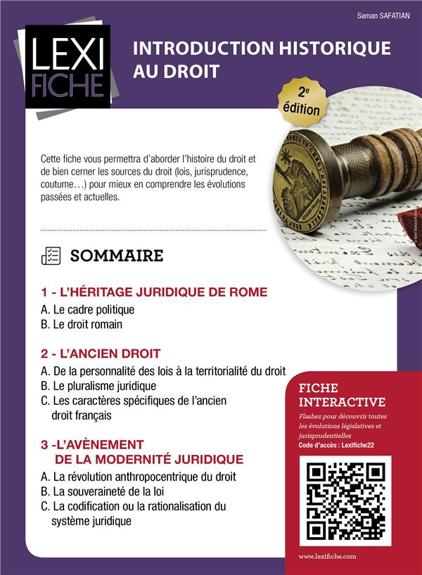Introduction historique au droit. 2e édition