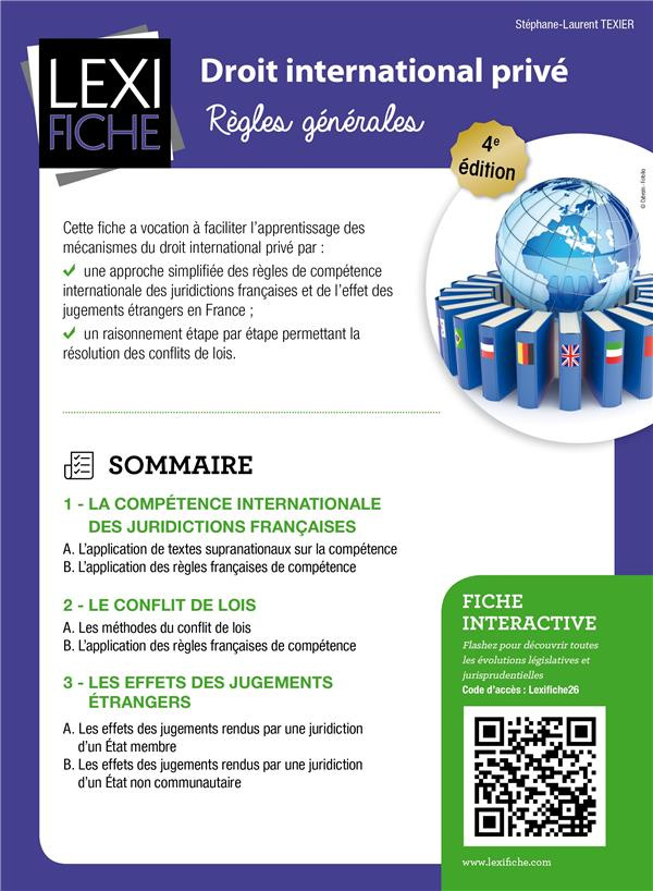 Droit international privé. Règles générales, 4e édition