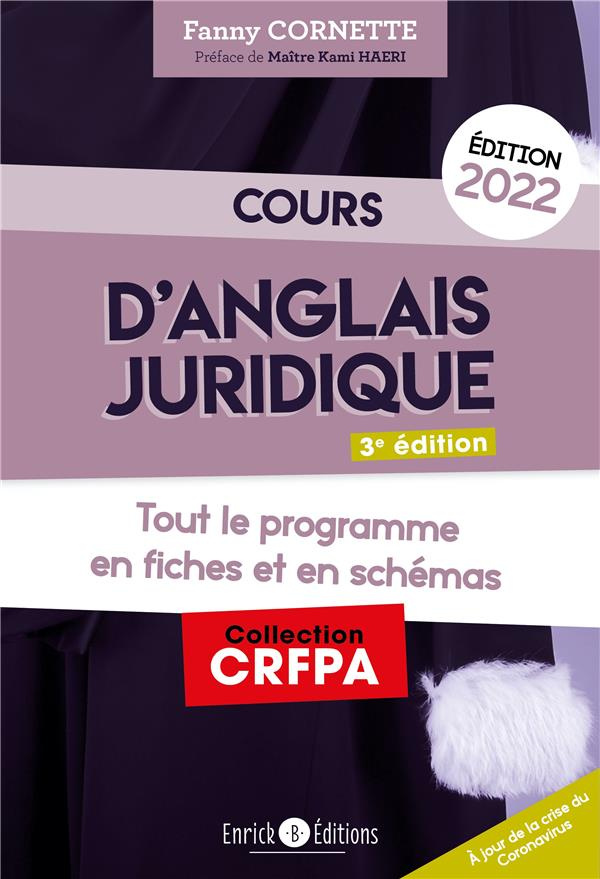 Cours d'anglais juridique. Tout le programme en fiches et en schémas, Edition 2022
