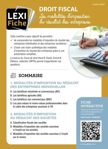 Droit fiscal. Les modalités d'imposition du résultat des entreprises