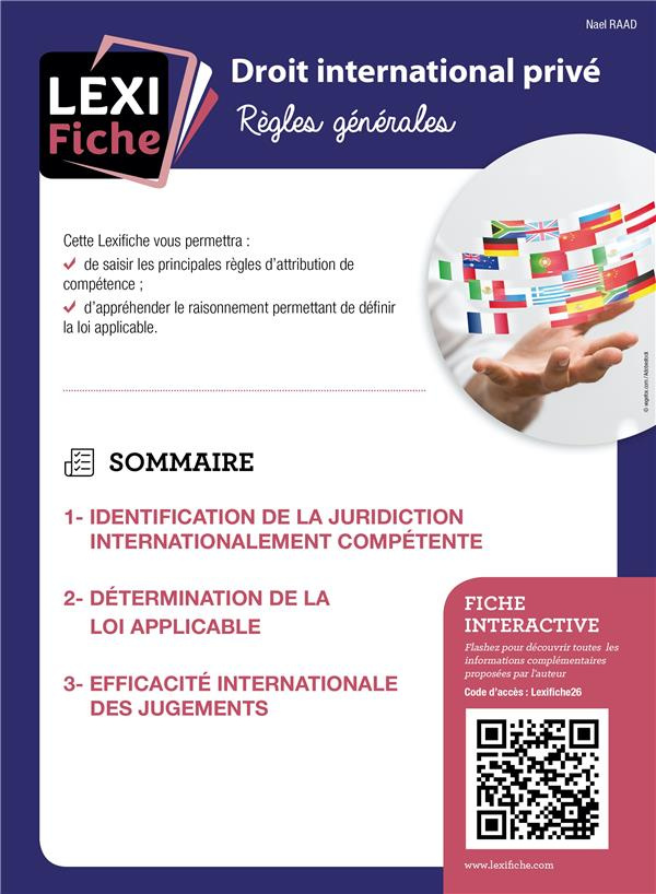 Droit international privé . Règles générales