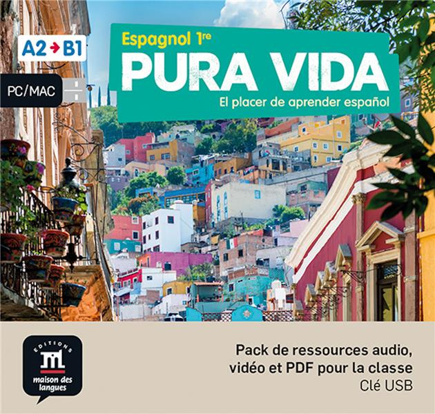 PURA VIDA 1RE - CLE USB (AUDIO   VIDEO) - EL PLACER DE APRENDER ESPANOL