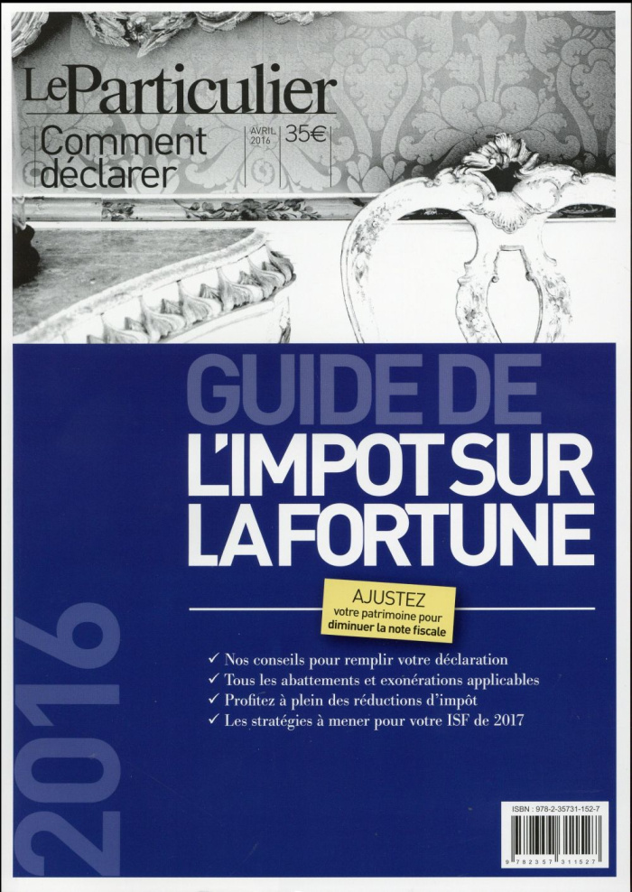 GUIDE DE L IMPOT SUR LA FORTUNE 2016