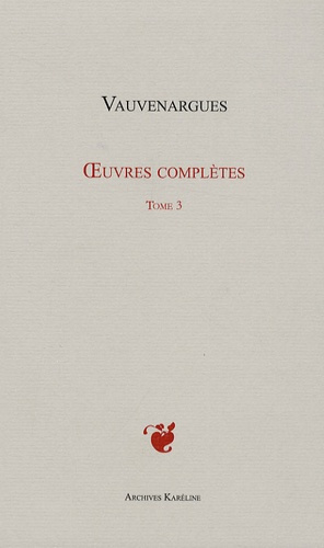 Oeuvres complètes. Tome 3