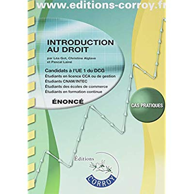 INTRODUCTION AU DROIT - ENONCE - UE 1 DU DCG