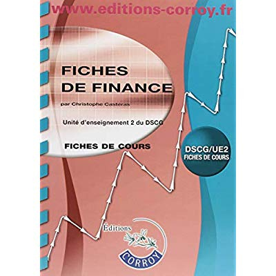 Fiches de finance UE 2 du DSCG. Edition 2018-2019