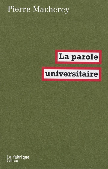 La parole universitaire