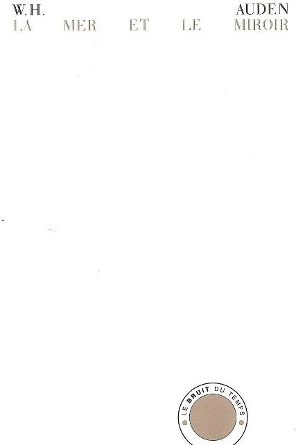 La mer et le miroir. Commentaire de La Tempête de Shakespeare, édition bilingue français-anglais