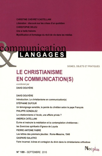 Communication et Langages N° 189, septembre 2016 : Le christianisme en communication(s)