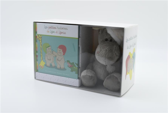 Les petites histoires de Léon et Léonie. Coffret avec une peluche de couleur grise