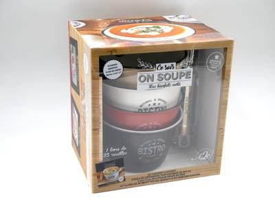 Ce soir on soupe - Mes bienfaits santé. Coffret avec 4 bols, 1 couteau éplucheur et 1 livre