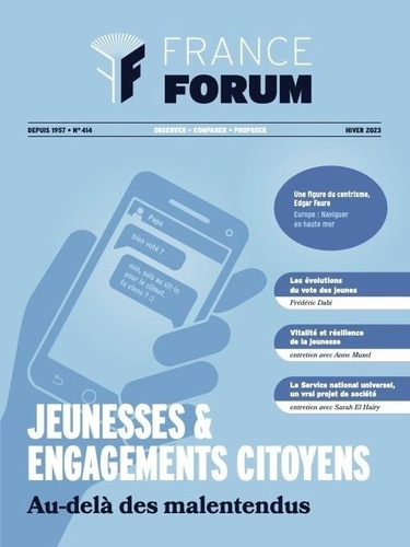 France forum N° 414, hiver 2023 : Jeunesses et Engagements citoyens