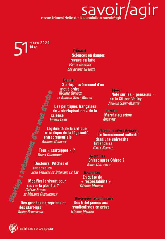 Savoir/Agir N° 51, mars 2020 : Start-up and down
