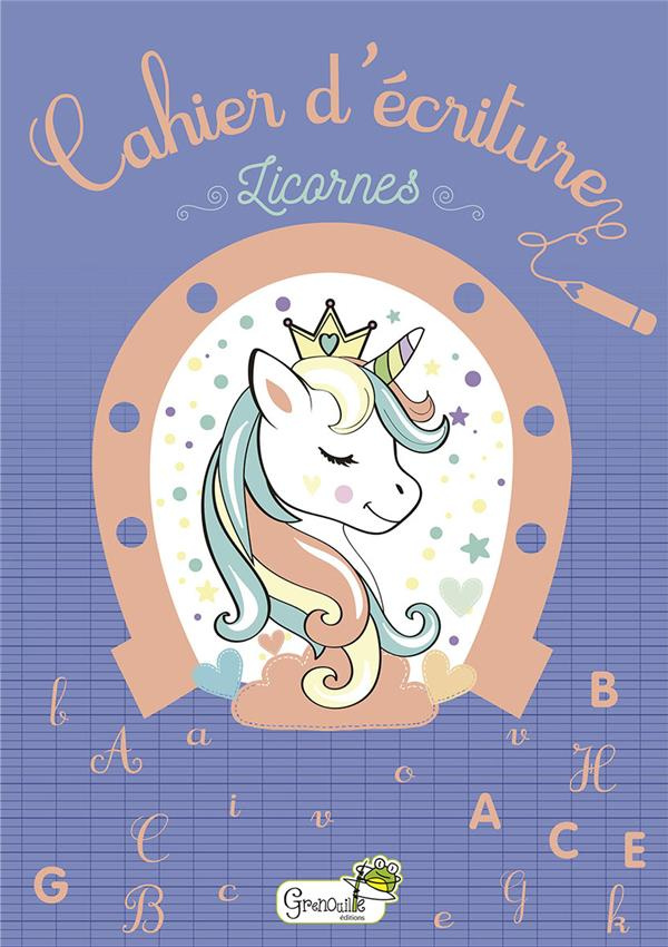 Cahier d'écriture licornes