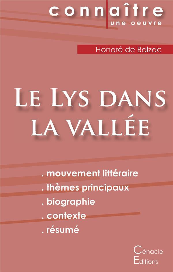 Le lys dans la vallée. Fiche de lecture