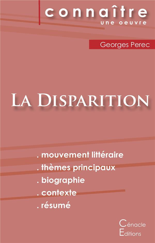 La disparition. Fiche de lecture