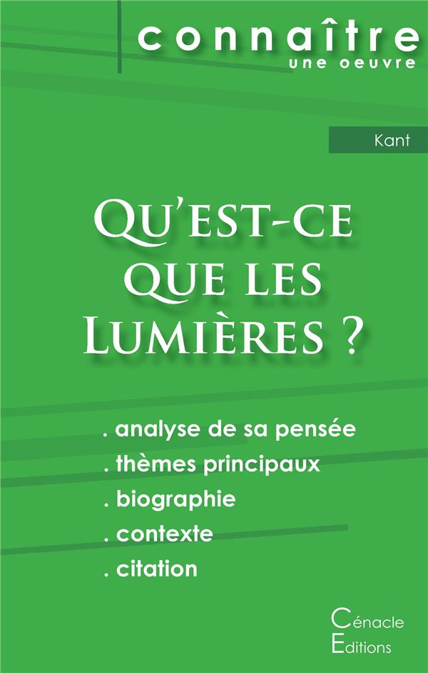 Qu'est-ce que les lumières ? Fiche de lecture