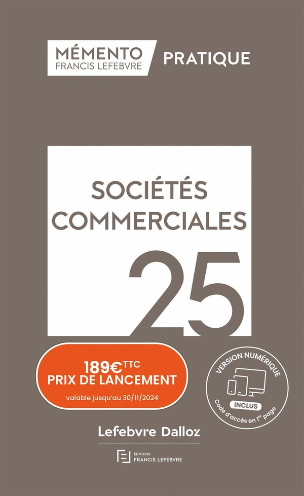 Sociétés commerciales. Edition 2025