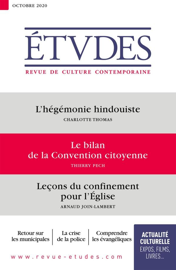 Etudes N° 4275, octobre 2020 : L'hégémonie hindouiste ; Le bilan de la Convention citoyenne ; Leçon