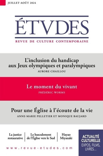 Etudes N° 4317, juillet-août 2024 : L'inclusion du handicap aux Jeux olympiques et paralympiques ; L