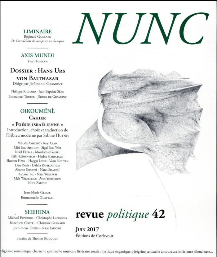 Nunc N° 42, juin 2017 : Hans Urs von Balthasar