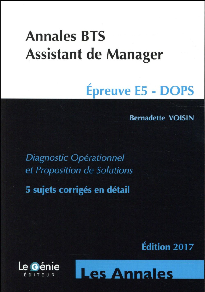 Annales BTS assistant de manager. Epreuve E5 - DOPS