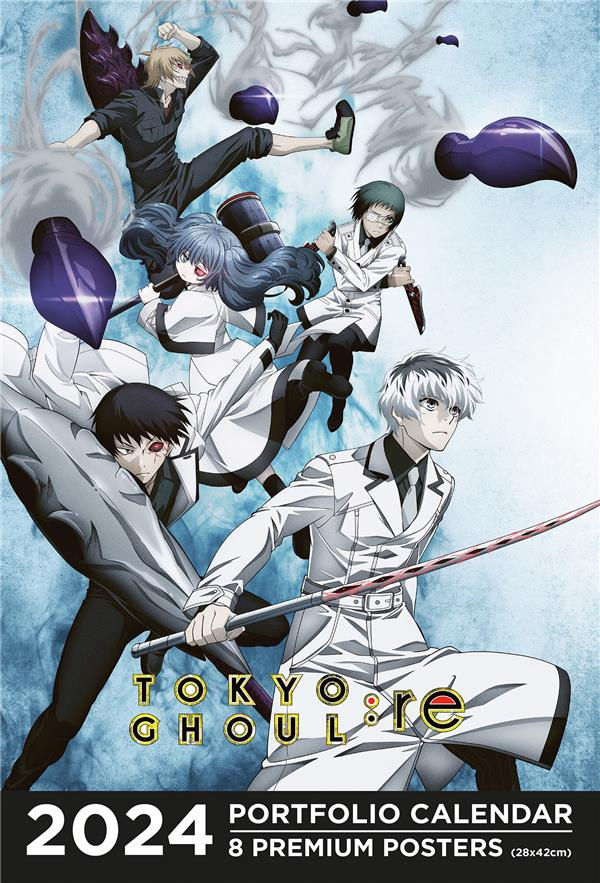 Tokyo Ghoul:Re. 8 premium posters, de janvier à décembre, Edition 2024, Edition bilingue français-an