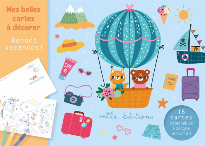Bonnes vacances ! 16 cartes détachables à décorer et à offrir !