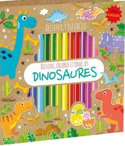 Dessine, colorie et colle les Dinosaures