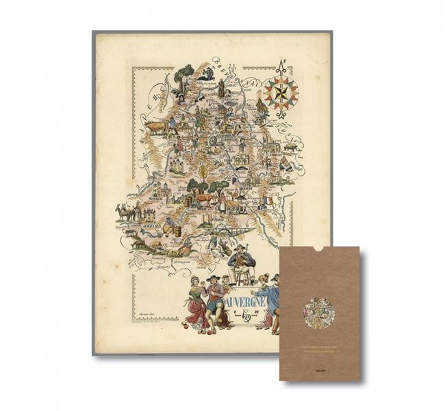 CARTE L'AUVERGNE - GEOGRAPHIE NOSTALGIQUE